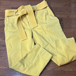 Loft Gold Denim Pants with Tie Belt